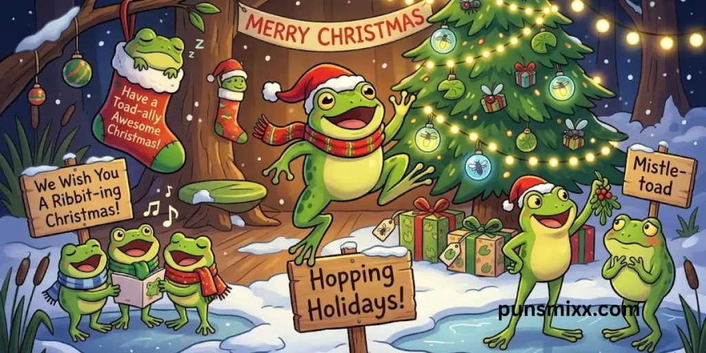 Christmas frog puns